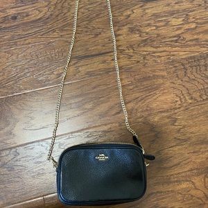 Black leather Coach purse